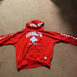 Red life guard hoodie barely used